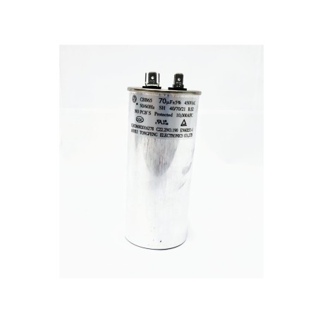 CAPACITOR DE COMPRESOR 110V MOD: CBB65(A) 450VAC 70 MICRO FARADIO...